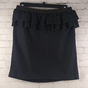 Bisou Bisou Denim Ruffled Peplum Skirt 12